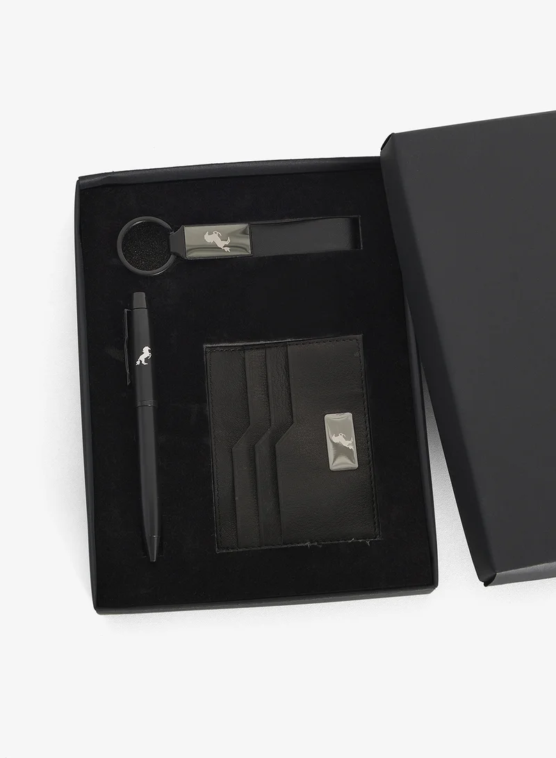 Robert Wood  Genuine Leather Card Holder & Key Ring & Pen Gift Set for Men | Best Price UAE